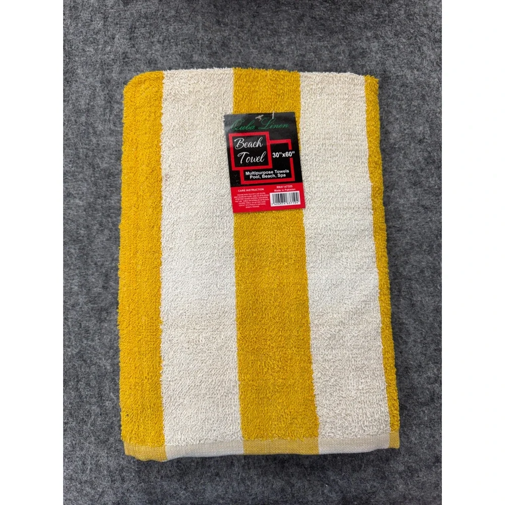 Quba Linen Beach Towel 30x60 Pool Spa Bath Pick Color Striped Sauna Lounge